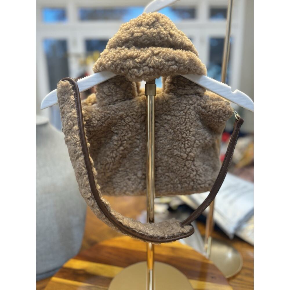 Laundry by Shelli Segal Y2K Los Angeles Small Brown Faux Fur Sherpa Crossbody - Picture 7 of 16